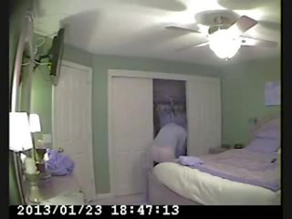 Hidden cam in bed room of my mum caught superior masturbation