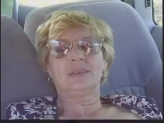 Blonde Granny Patrica Gets Fucked in the Back Seat